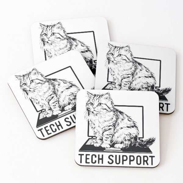 Item preview, Tech Support Funny Cat Sitting On Laptop Computer designed and sold by SpookshowDesign.