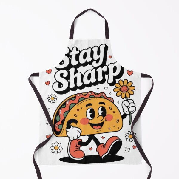 Item preview, Stay Sharp Retro Taco Character Design With Flowers, Smiles, and Positive Everyday Vibes designed and sold by NewUSShop.