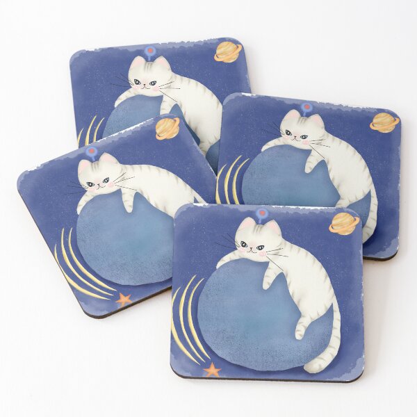Item preview, Astral Dream Cat – Mystical White Cat Resting on a Cosmic Sphere designed and sold by Soul In Line.