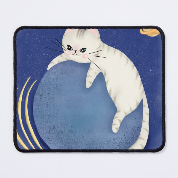Item preview, Astral Dream Cat – Mystical White Cat Resting on a Cosmic Sphere designed and sold by Soul In Line.