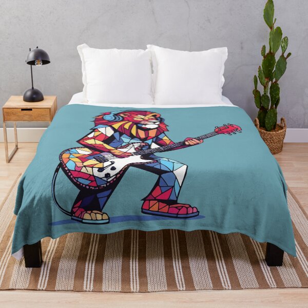 Item preview, lion playing guitar mosaic designed and sold by designmari.