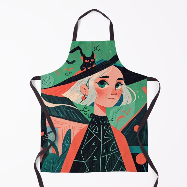 Item preview, Whimsical Witch with Black Cats designed and sold by KiraChie.