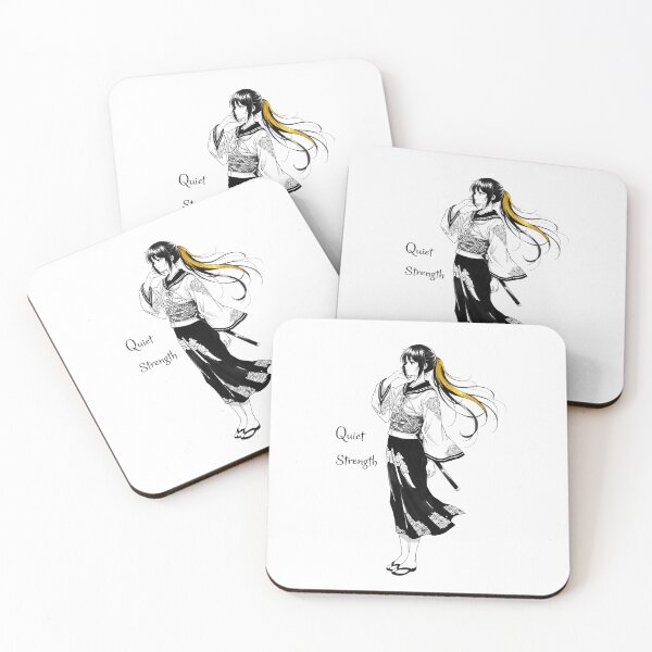 Item preview, Quiet Strength – Minimal Anime Girl Sumi-e Case designed and sold by blacksealstudio.