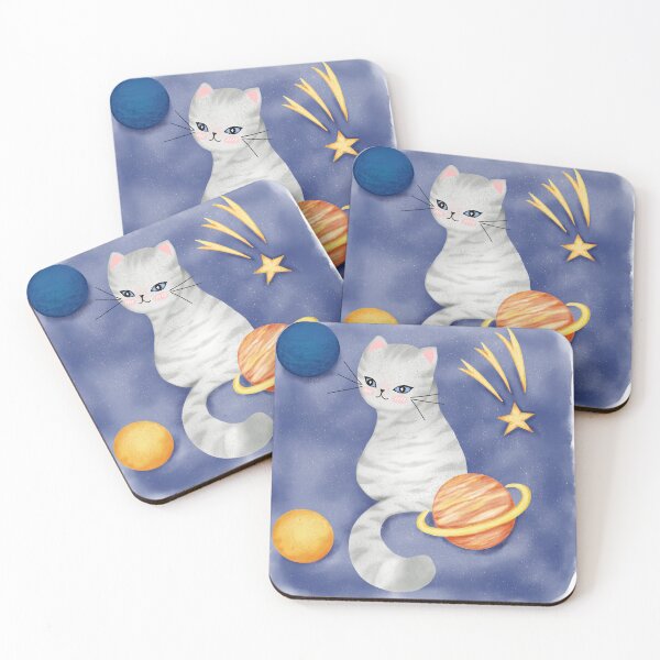 Item preview, Mystical Orbit Cat – Enchanted Feline Surrounded by Celestial Spheres designed and sold by Soul In Line.