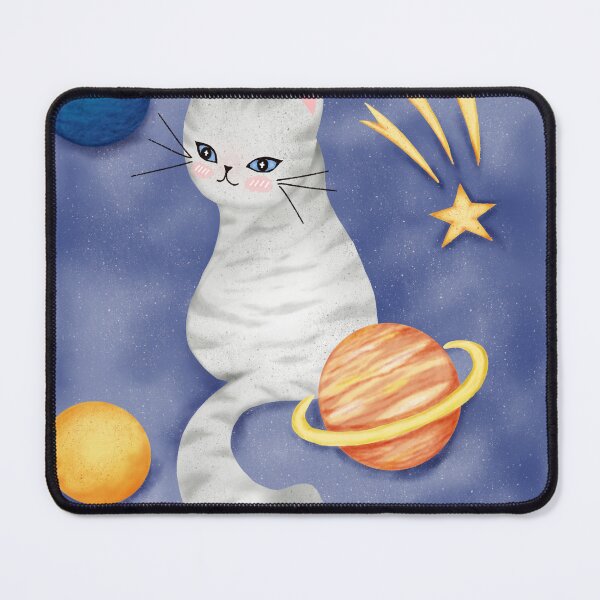 Item preview, Mystical Orbit Cat – Enchanted Feline Surrounded by Celestial Spheres designed and sold by Soul In Line.