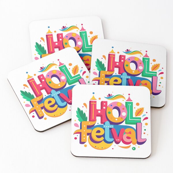 Item preview, Artistic Holi Festival Typography with Playful Patterns and Festive Ornaments designed and sold by Jirada.
