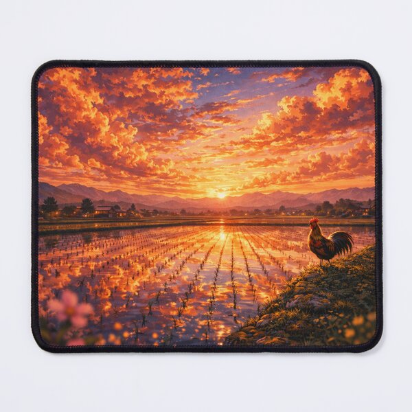 Item preview, Crimson Sky Over Quiet Fields designed and sold by Thought Space Studio.