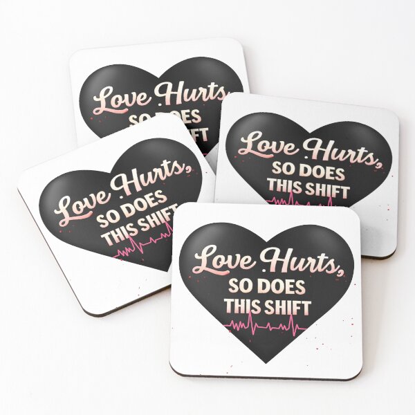Item preview, Love Hurts – Dark Nurse Humor Heartbeat Design designed and sold by NANursing.