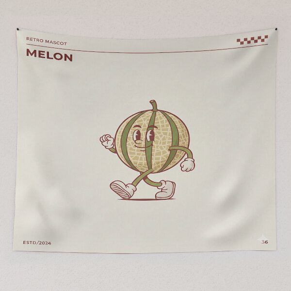 Item preview, Retro Mascot Melon designed and sold by DinsignStudio.