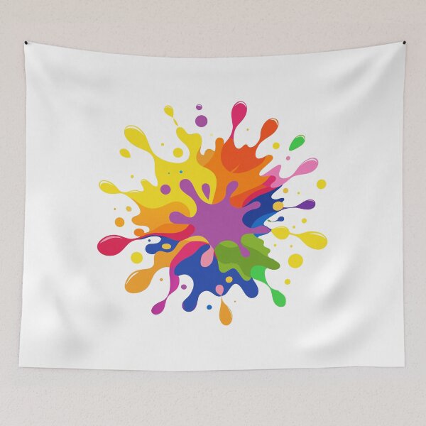 Item preview, Vibrant Multi-Color Paint Splash with Dynamic Liquid Droplets and Splatter Art designed and sold by Jirada.