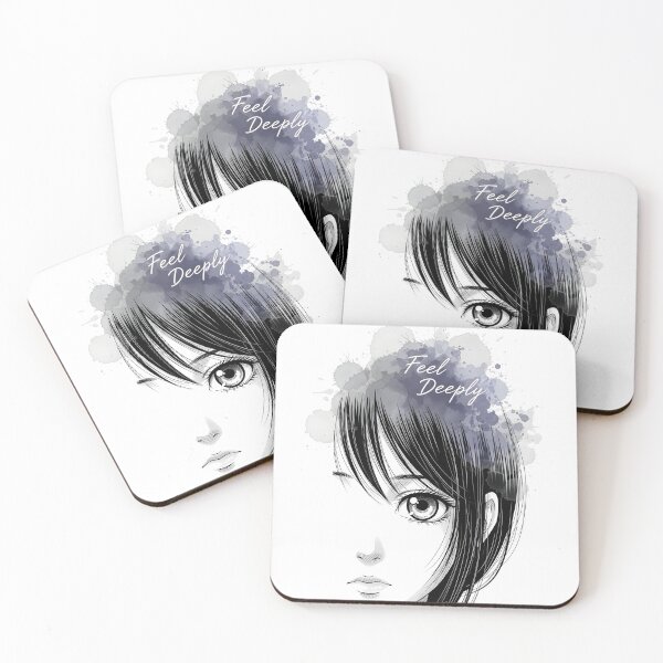 Item preview, Feel Deeply – Emotional Anime Ink Illustration designed and sold by blacksealstudio.