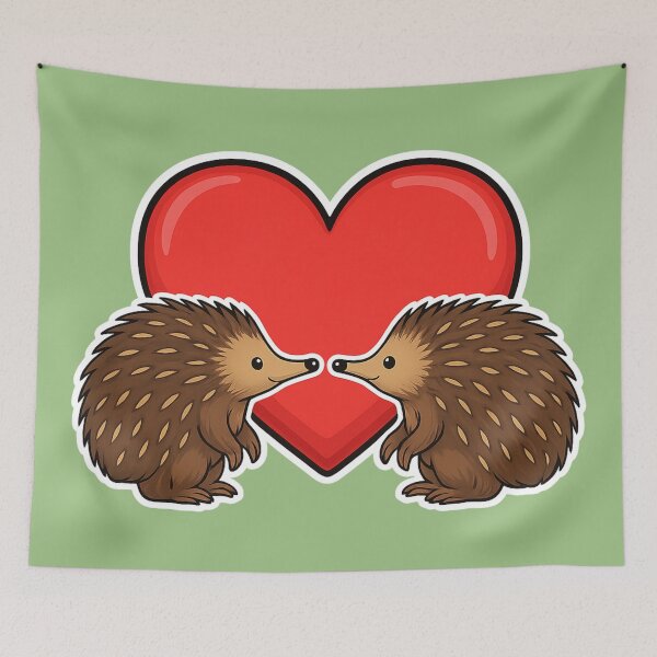 Item preview, Sweet Echidna Heart Illustration - Cute Valentine Animal Love Design for Couples Gifts designed and sold by AnTartstudios.