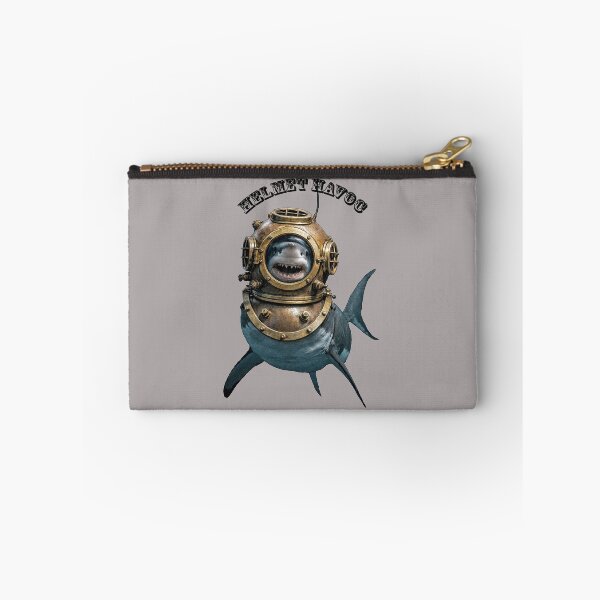 Item preview, Great White Shark Swimming with a Diving Helmet on its Head URM designed and sold by urmaddad.
