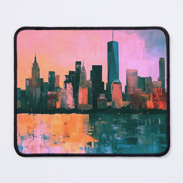 Item preview, NYC Skyline – Sunset Rose Reflections designed and sold by SkylineVistas Designs.