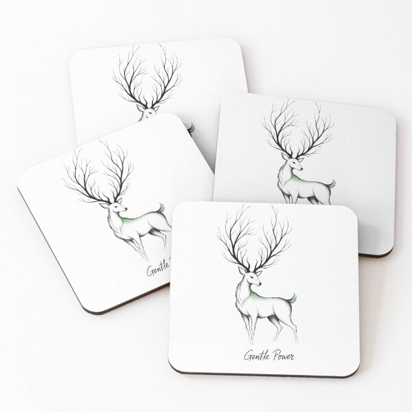 Item preview, Gentle Power Deer – Zen Ink Illustration designed and sold by blacksealstudio.