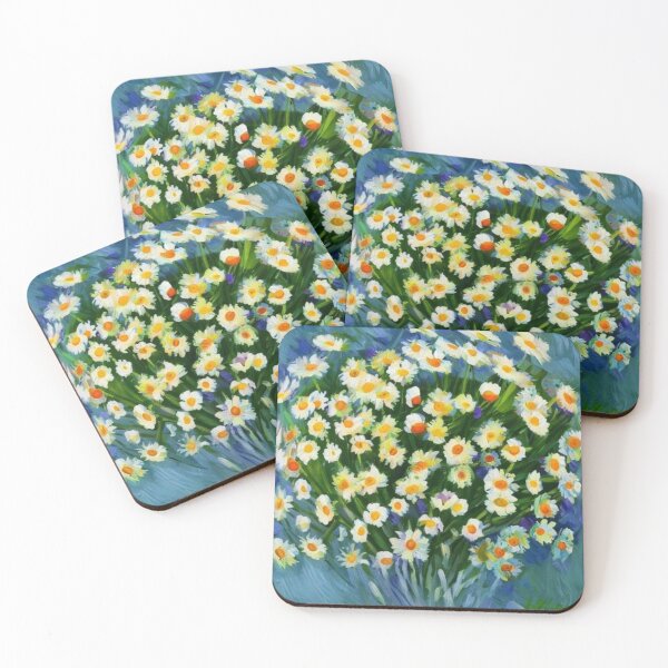 Item preview, Round Daisy Bouquet Painterly Art for Cozy Floral Decor Fans designed and sold by WildStroke.