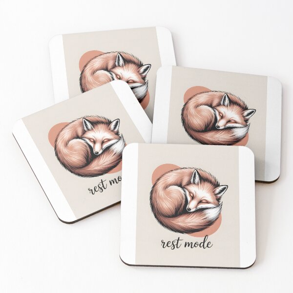 Item preview, Rest Mode Fox – Cozy Zen Ink Illustration designed and sold by blacksealstudio.