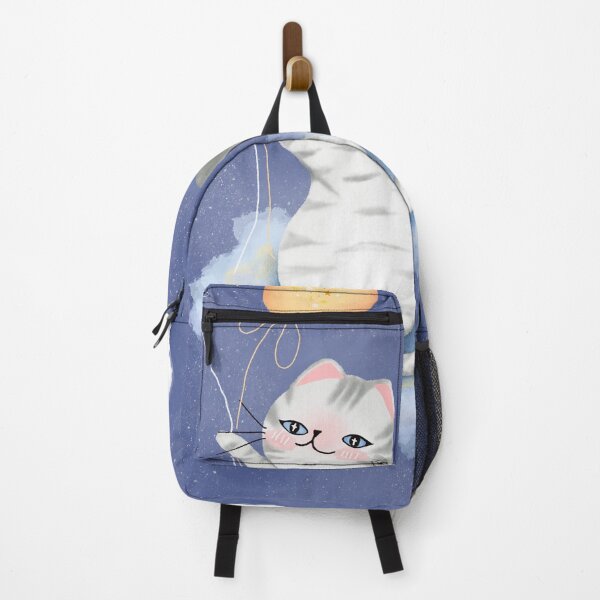 Item preview, Mystical Moon Balloon Cat – Celestial Kitten Drifting on a Cloud designed and sold by Soul In Line.
