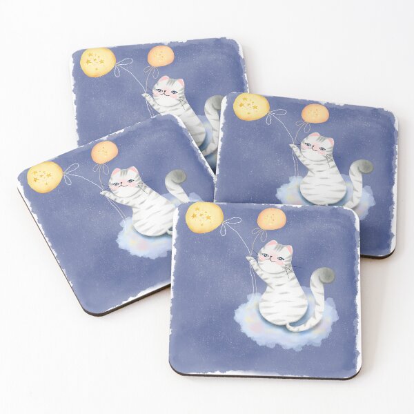 Item preview, Mystical Moon Balloon Cat – Celestial Kitten Drifting on a Cloud designed and sold by Soul In Line.