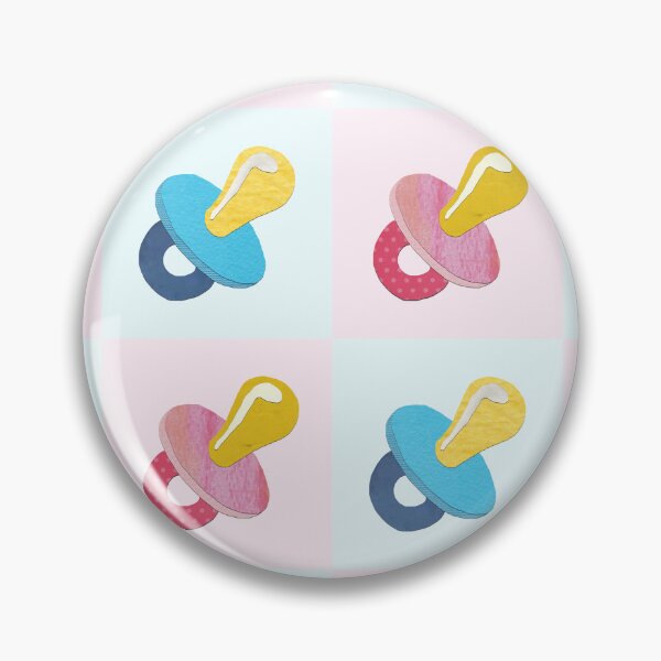 Item preview, Checker Board Gender Reveal Pacifier Baby Paper Collage designed and sold by toowoosh.