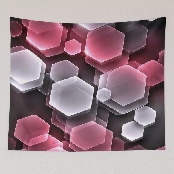 Item preview, Pink Hexagon Glow designed and sold by Kaleidoscope Print.