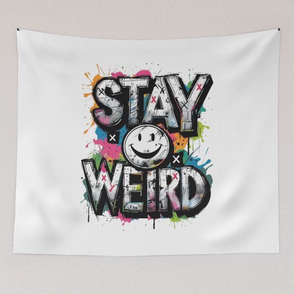Item preview, Abstract Stay Weird Smiley Face Design designed and sold by Bulk store .