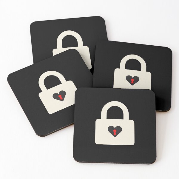 Item preview, Heart Lock Padlock – Minimalist Noir Love Symbol with Red Keyhole designed and sold by JonelCrafts.