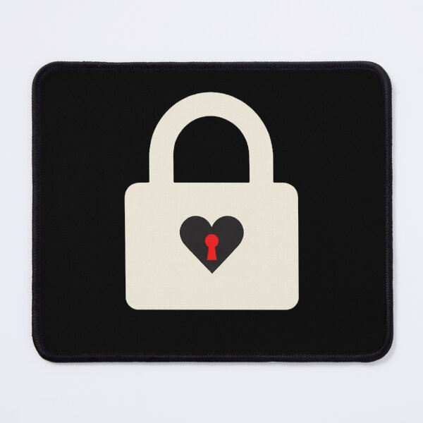 Item preview, Heart Lock Padlock – Minimalist Noir Love Symbol with Red Keyhole designed and sold by JonelCrafts.