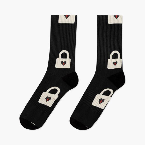 Item preview, Heart Lock Padlock – Minimalist Noir Love Symbol with Red Keyhole designed and sold by JonelCrafts.