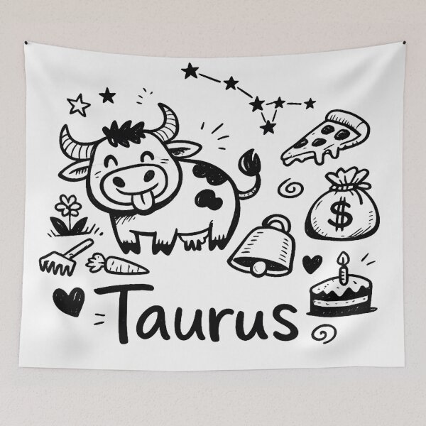 Item preview, Taurus Zodiac Hand-Writing style: Taurus Zodiac Sign – Cartoon Handwritten Astrology Design designed and sold by Arte Cartoon From TagTeam Group.
