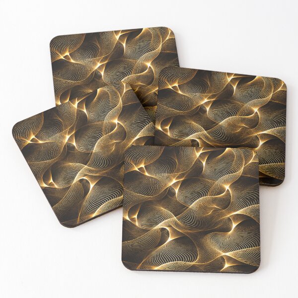Item preview, Golden Flow Lines designed and sold by Kaleidoscope Print.