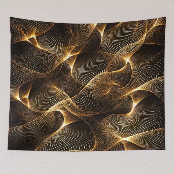 Item preview, Golden Flow Lines designed and sold by Kaleidoscope Print.