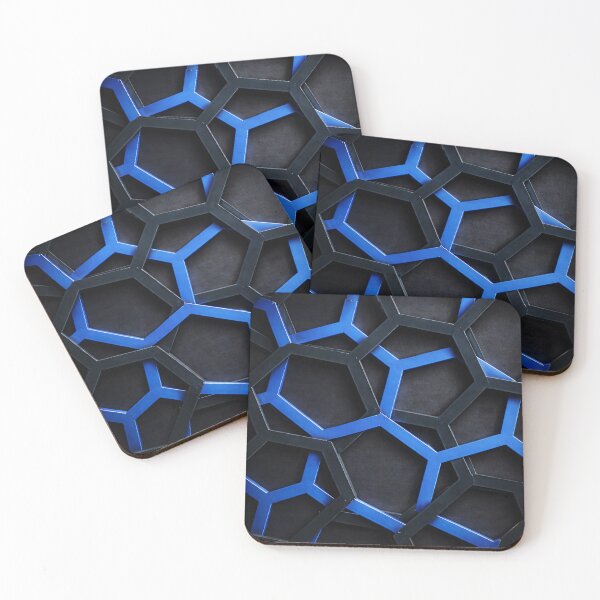 Item preview, Cobalt Hex Mesh designed and sold by Kaleidoscope Print.