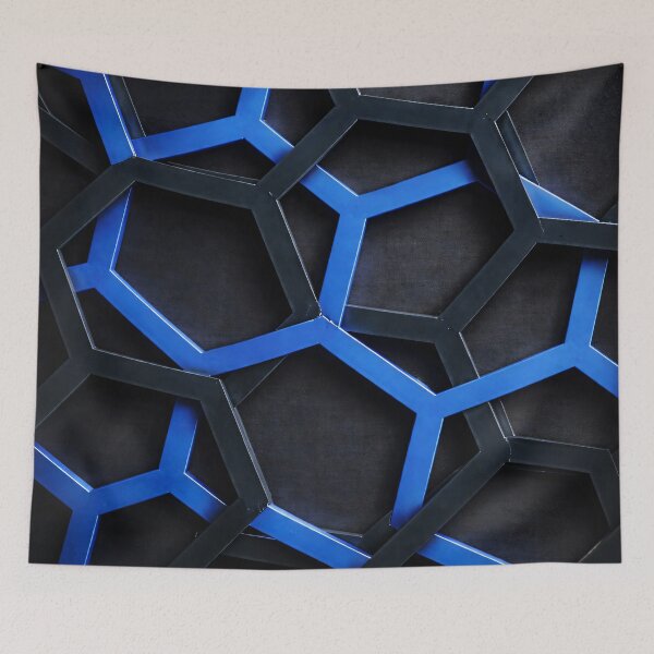 Item preview, Cobalt Hex Mesh designed and sold by Kaleidoscope Print.