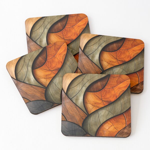 Item preview, Autumn Wood Mosaic Waves designed and sold by Kaleidoscope Print.