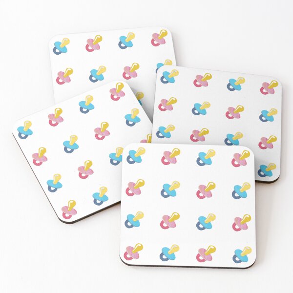 Item preview, Gender Reveal Baby Pacifier / Dummy Set Paper Collage designed and sold by toowoosh.