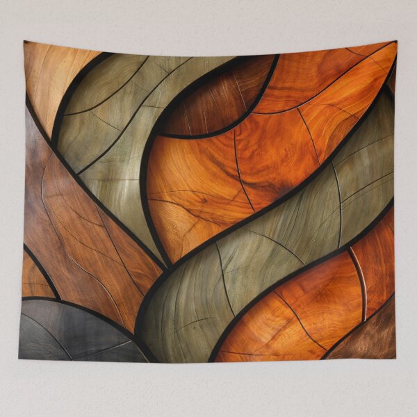 Item preview, Autumn Wood Mosaic Waves designed and sold by Kaleidoscope Print.