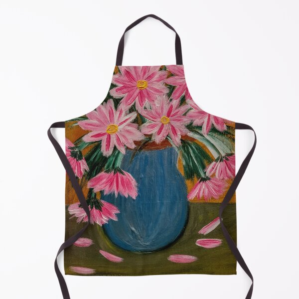 Item preview, Pink Star Daisies in Blue Vase on Gold designed and sold by kkartwork.