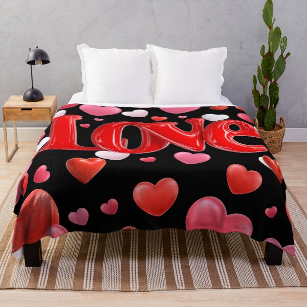 Aperçu de l'œuvre AMOUR avec des ballons en forme de cœur – Esthétique romantique pour la Saint-Valentin créée et vendue par LovelyHappyGift.