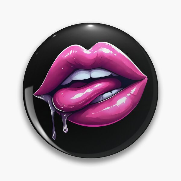 Item preview, Glossy Pink Drip Lips – Bold Pop Art Aesthetic designed and sold by Neer arts.