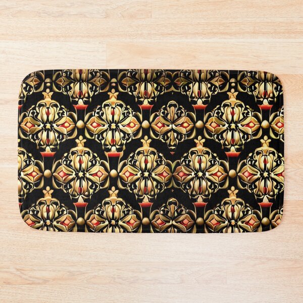 Item preview, Black Royal Signia Flower Ornate Mid-Century Elegant Pattern designed and sold by Zeporas Castle.