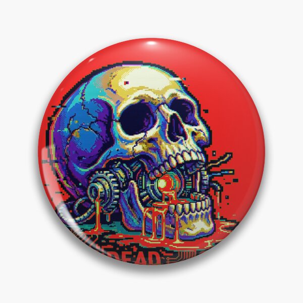 Item preview, Neural-Link Parasite - Cyberpunk Glitch Skull Pixel Art designed and sold by Thaivi Design.