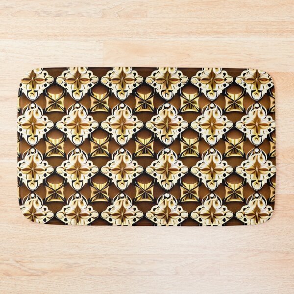 Item preview, Brown Cross Floral Flower Kaleidoscope Repeat Pattern Wayfair designed and sold by Zeporas Castle.
