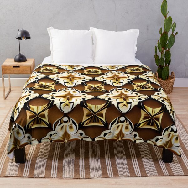 Item preview, Brown Cross Floral Flower Kaleidoscope Repeat Pattern Wayfair designed and sold by Zeporas Castle.