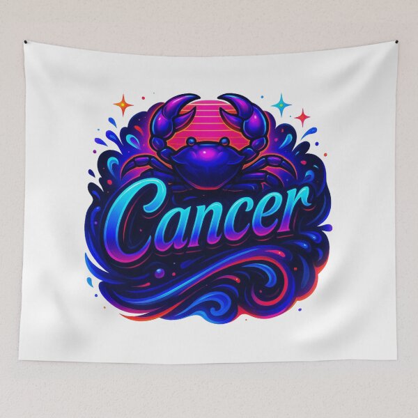 Item preview, Cancer Zodiac Sticker – Neon Cancer Astrology Art – Crab Star Sign Design designed and sold by Lulunza.