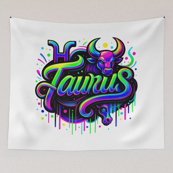 Item preview, Taurus Zodiac Sticker – Neon Taurus Astrology Art – Bull Star Sign Design designed and sold by Lulunza.