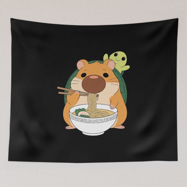 Item preview, Cute Capybara and Turtle Backpack Ramen Kawaii Capibara Girl designed and sold by angolinnArt.