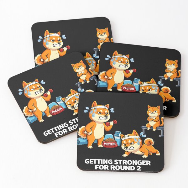 Item preview, Getting Stronger For Round 2 – Funny Shiba vs Orange Cat Workout Meme Shirt designed and sold by WeKey_Designs.