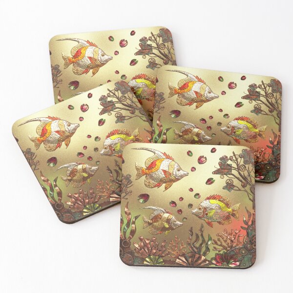 Item preview, Fish in Metallic Ocean designed and sold by Andy Gambino Art.