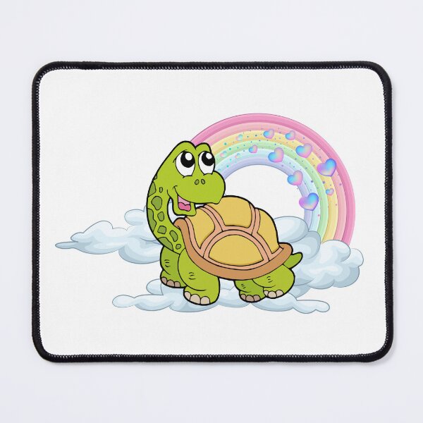 Item preview, Happy Turtle - Cute Green Turtle on Clouds with Pastel Rainbow designed and sold by Love3Happy.